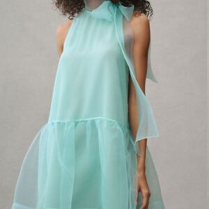 Anthropologie BHLDN Tiered Dress with Exaggerated Bow Neckline